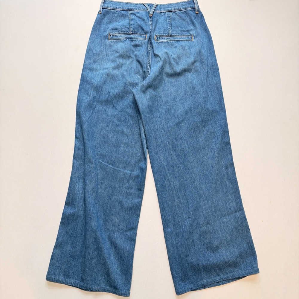 Veronica Beard Mia Wide Leg Trouser Jeans 28 High Rise Blue Pleated Capsule - Picture 4 of 13